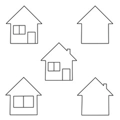 House. House logo design template. Black and white building silhouette. Vector