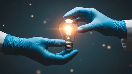 Hands passing lightbulb ideas - Powered by Adobe