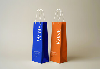 Wine Bag Mockup Set for Bottle Packaging