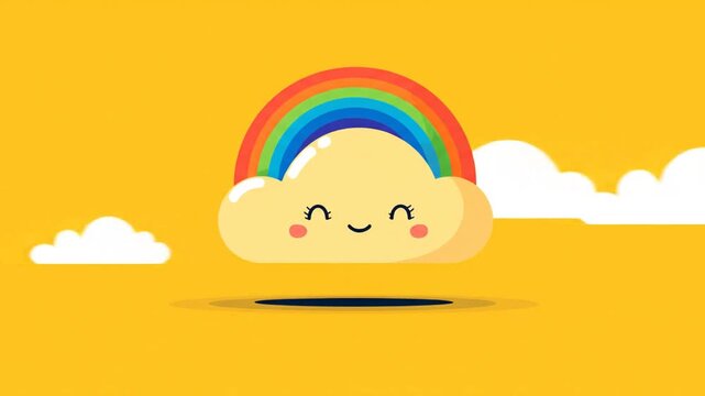Happy cloud rainbow illustration