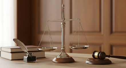 Justice Scales and Law Books: Symbol of Legal Profession