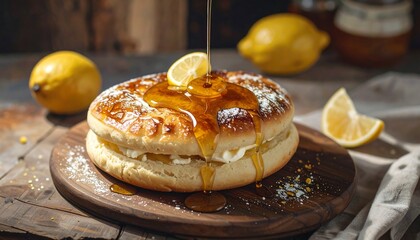 Sweet pastry drizzled with honey