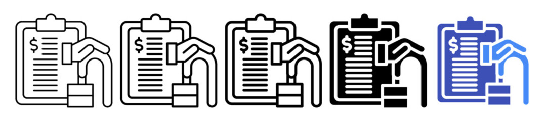 Retirement Plan Icon In 5 Different Styles Set Collection