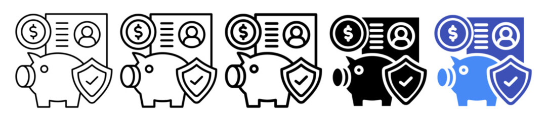 Health Savings Account Icon In 5 Different Styles Set Collection