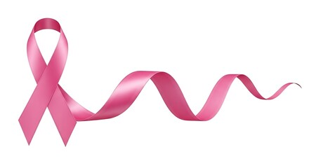 Elegant pink ribbon flows gracefully, symbolizing hope, awareness, and support for health campaigns
