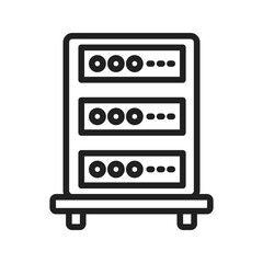 Eco-Friendly Server Rack icon vector image. Suitable for mobile apps, web apps and print media.