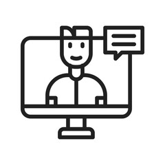 Virtual Events icon vector image. Suitable for mobile apps, web apps and print media.