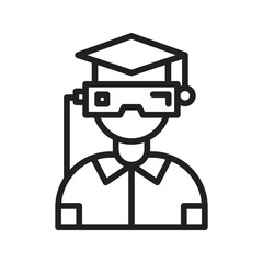 VR Education icon vector image. Suitable for mobile apps, web apps and print media.