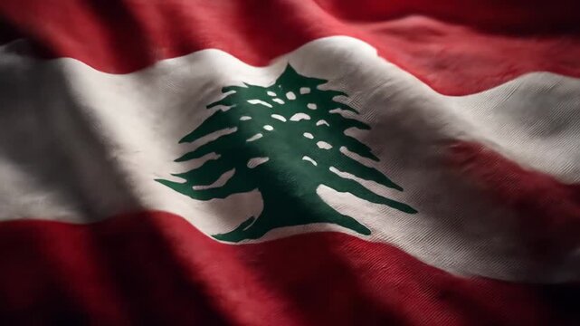 Lebanese flag close up