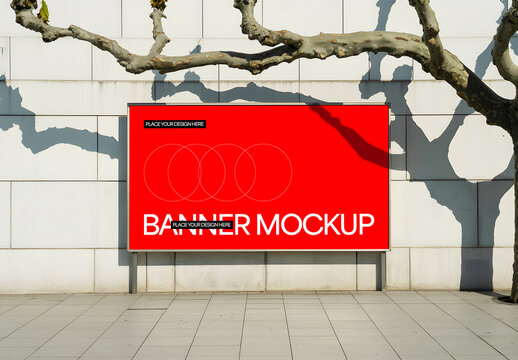 Horizontal Advertisement Billboard Mockup