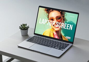 Modern Laptop on a Desk Mockup