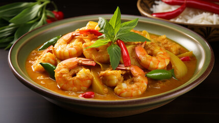 Spicy Shrimp Curry in Coconut Milk Sauce