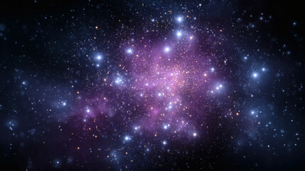 Fototapeta premium Vibrant Purple and Pink Star Cluster in the Cosmos
