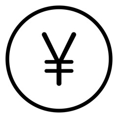 yen and yuan coin flat icon