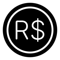 brazilian real coin glyph icon