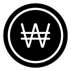 south korean won coin glyph icon