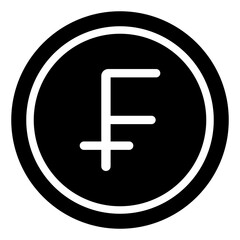 swiss franc coin glyph icon