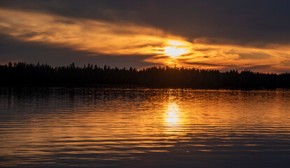 Sunset at lake