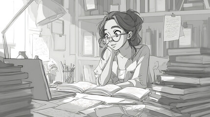 A teacher prepping for a tutoring session in their free time, their side gig (2)