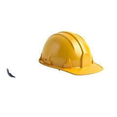 Fototapeta premium Yellow Hard Hat Isolated on Transparent Background Safety First Construction Gear Protective Headwear For Builders and Engineers