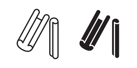 Cinnamon Stick icon .Canella. Contour symbol. Vector illustration with stroke and fill on a white background.