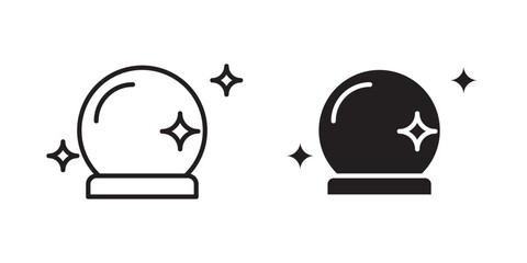 Crystal Ball icon . Vector illustration with stroke and fill on a white background.