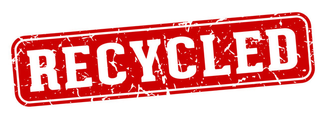 recycled rectangular sign. recycled stamp