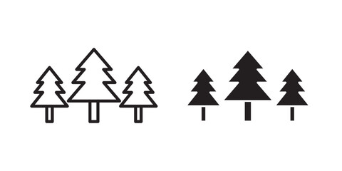 Obraz premium Forest Silhouette icon. Vector illustration with stroke and fill on a white&nbsp;background.