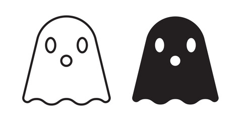 Ghost Icon . Vector illustration with stroke and fill on a white background.