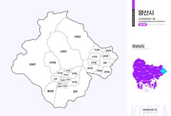 경상남도 양산시 법정동 윤곽선 지도