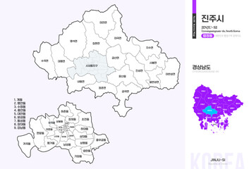 경상남도 진주시 법정동 윤곽선 지도