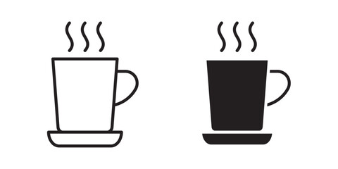 Hot Coffee Mug icon .Coffee mug line icon for infographic, website or app. Scalable icon designed on a grid system. Vector illustration with stroke and fill on a white background.