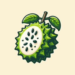 Illustration of soursop fruit