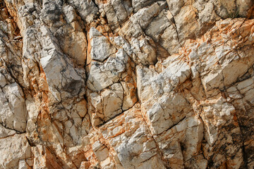 Textured natural stone with intricate cracks and earthy hues, perfect for backgrounds, geological studies, mineral collections, and nature-themed designs.