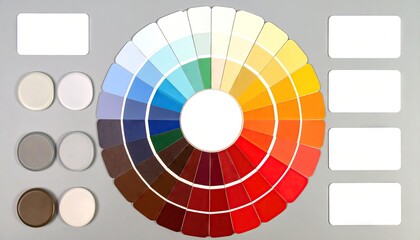 Obraz premium Color Palette Chart: Circular Hue Wheel with Swatches
