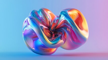 Abstract colorful 3D shape, rendered in Cinema 4D with ambient occlusion.
