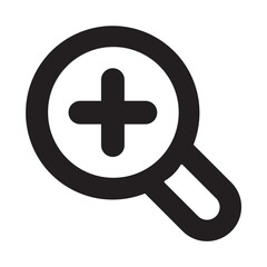 Fototapeta premium Magnifying glass with a plus sign icon