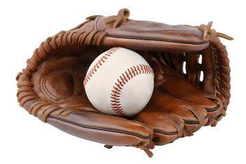 baseball and glove sport equipment  isolated on white background