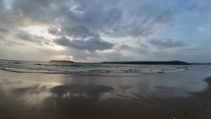 Serene Seascape with Dramatic Cloud Formation over Water