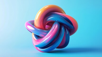 Abstract colorful 3D shape, rendered in Cinema 4D with ambient occlusion.