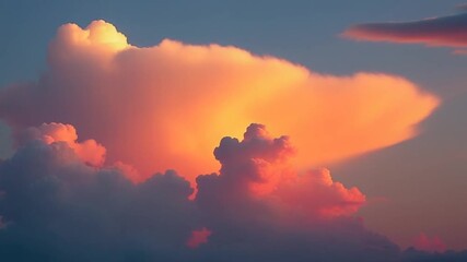 Vivid colorful sky timelapse sunset dawn heaven fluffy clouds beautiful summer spring weather sunny day happiness joy background cumulus cloud meditation meteorology realistic soft shapes - Powered by Adobe