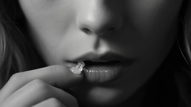 Close-up of Woman with Lipstick
