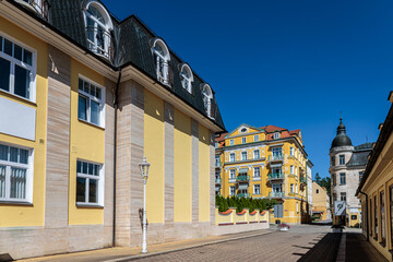 Summer walk through the spa town of Frantiskovy Lazne in the Czech Republic