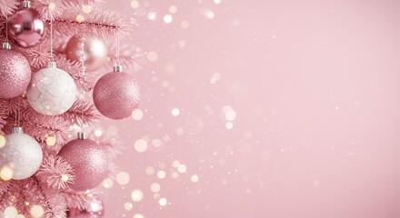 Pink christmas ornament background