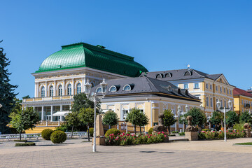 Summer walk through the spa town of Frantiskovy Lazne in the Czech Republic
