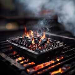 barbecue on the fire
