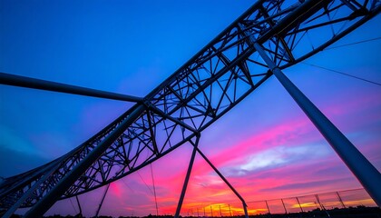 Stadium Structure Sunset Silhouette