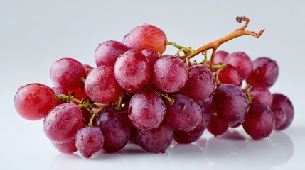 Fresh and juicy red grapes clustered together, showcasing their vibrant color and texture, perfect for healthy snacking.