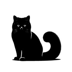 Elegant Cute Cat Vector Illustration – Adorable Domestic Pet Design