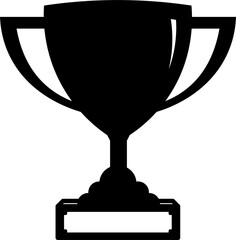Classic trophy cup silhouette symbolizing success, victory, and recognition, ideal for awards, sports achievements, and celebratory themes.
